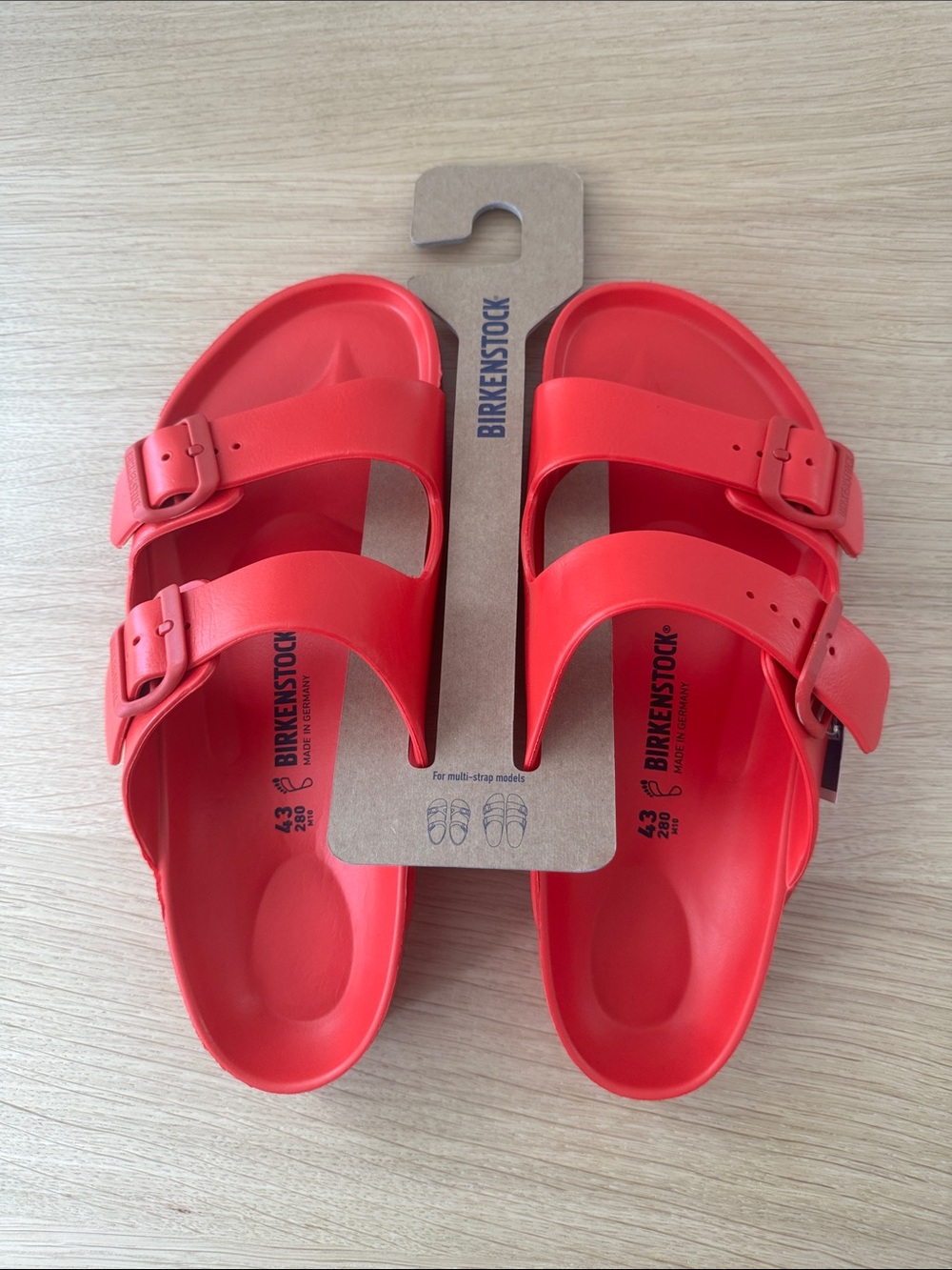 NWT Birkenstock Arizona EVA Sandals in Red